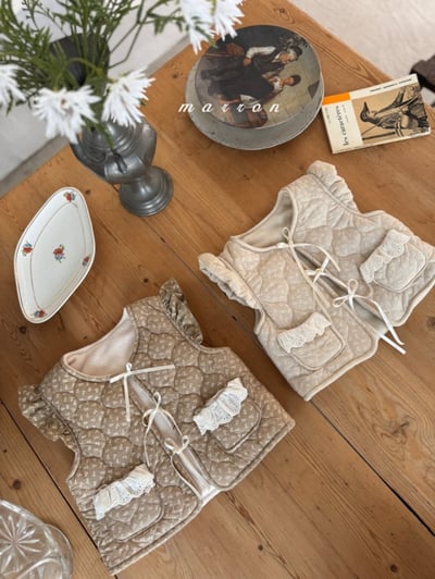 Marron 13｜(1y-6y) 絎縫夾層棉碎花背心6