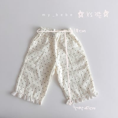 my_bebe30｜(80-120cm) 蕾絲邊直筒長褲11