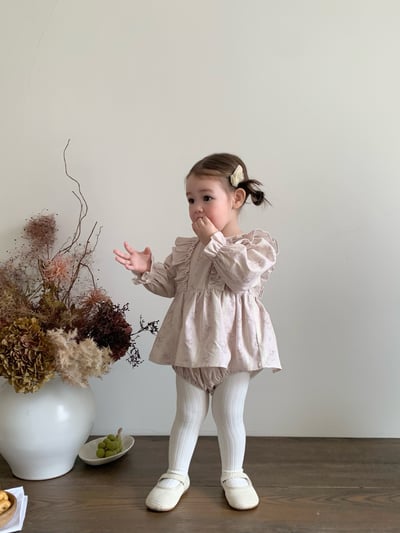 JE619｜(66cm-90cm) 燈芯絨碎花荷葉包屁衣6