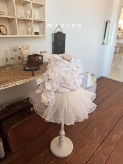 Marron03｜(1y-6y) 碎花蕾絲滾邊連帽外套3