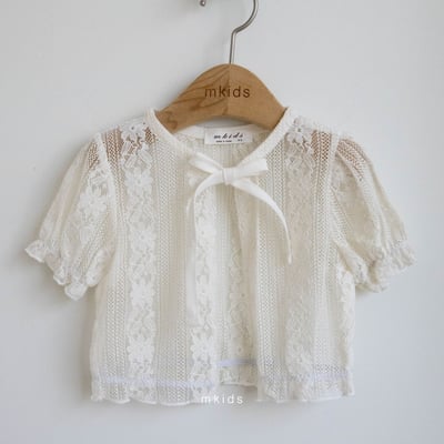 M-KIDS10｜(65-115cm) 短袖開襟綁帶外套11