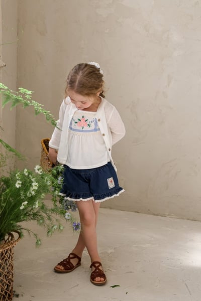 FLO06｜(75-140) 蕾絲細肩花朵衣9