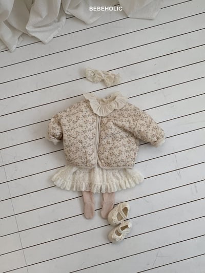 Bebe holic19｜(6m-18m) 碎花滾邊鋪棉拉鍊外套14