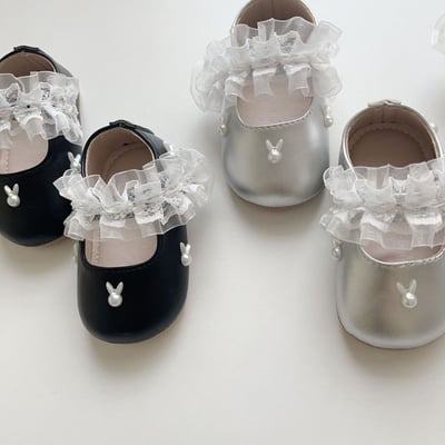 兔子珍珠蕾絲學步鞋9