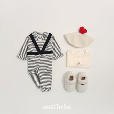 Oottbebe81｜(0m-12m) 條紋緊身吊帶褲6