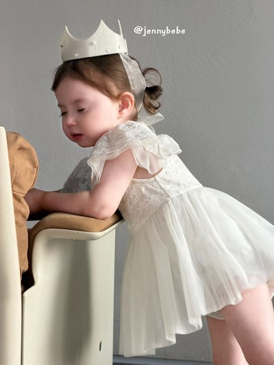 JE728｜(66-90cm) 公主袖薄紗蓬蓬裙包屁衣9