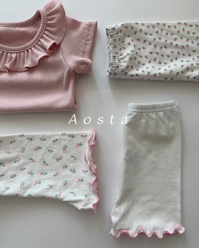 AOSTA15｜(6m-5y) 3款繽紛木耳邊短棉褲2