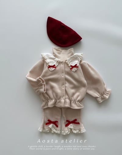 AOSTA25｜(6m-5y) 蕾絲荷葉翻領縮口襯衫2