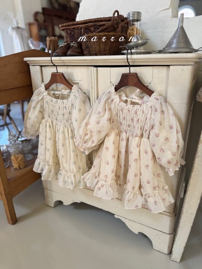 Marron24｜(1y-6y) 春日碎花荷葉洋裝14