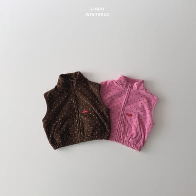 Lindo70｜(80cm-125cm) 高領磨毛波點背心1