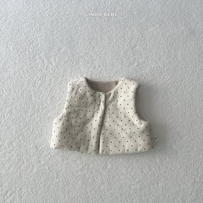 Lindo30｜(3m-18m) 波點內刷毛背心1