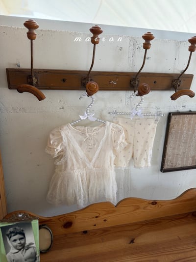 Marron14｜(1y-6y) 刺繡緹花蕾絲背心5