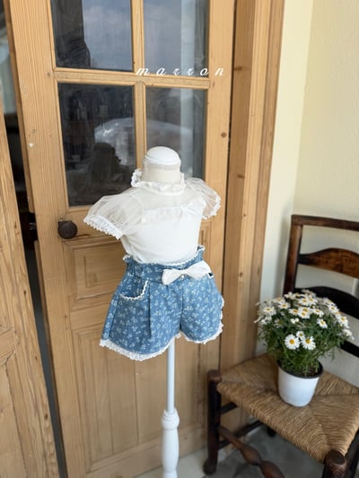 Marron30｜(1y-6y) 優雅緞帶蕾絲上衣6