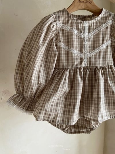 Anne Shirley01｜(3m-22m) 2色格紋蕾絲包屁洋裝19