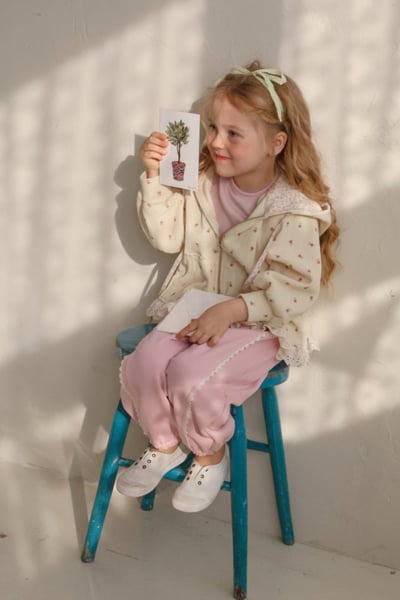 FLO13｜(75-140) 2色蕾絲滾邊休閒縮口褲8