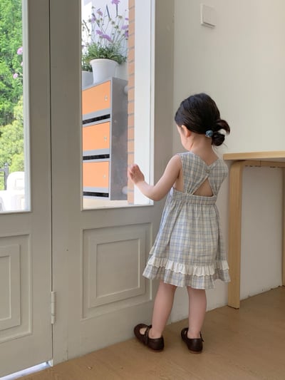 JE27｜(66-120cm) 學院格紋吊帶包屁衣/洋裝10