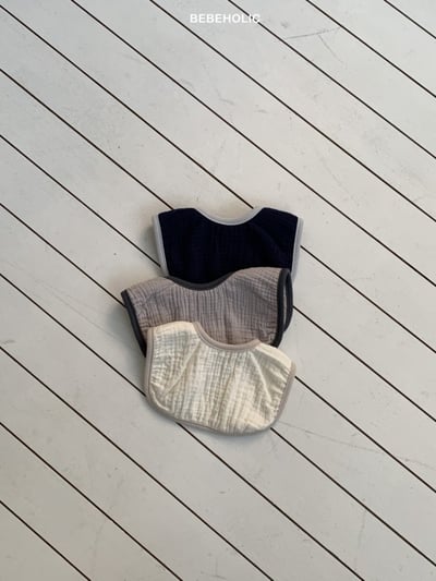 Bebe holic26｜(3m-18m) 棉麻滾邊圍兜1