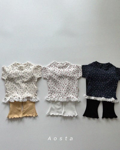 AOSTA25｜(6m-5y) 3款碎花蕾絲裙邊上衣4