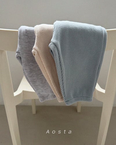 AOSTA33｜(6m-5y) 華夫格縮口長褲14