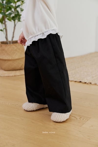 bebe nine25 (65cm-115cm) 2色無印棉質寬褲2