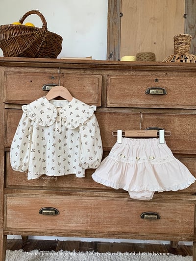 JE473｜(73-100cm) 玫瑰花蕾絲邊包屁裙4