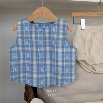 M-KIDS59｜(65-80cm) 格紋排釦套裝3