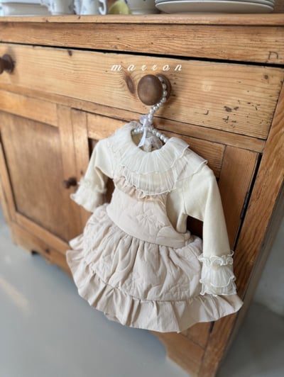 Marron 48｜(3m-18m) 絎縫荷葉肩帶包屁衣6