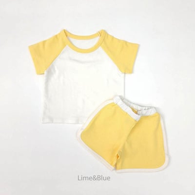 LIME&BLUE22｜(80-118cm)  插肩撞色運動套裝12