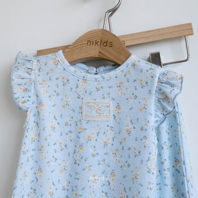 M-KIDS06｜(65-115cm) 素面/碎花飛袖套裝3