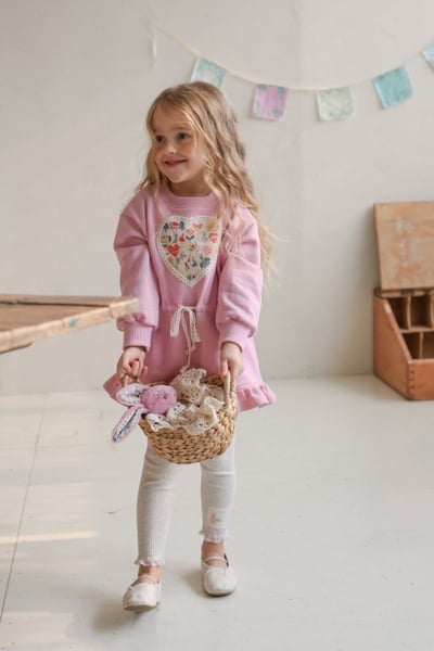 FLO11｜(75-140) 2色愛心碎花布洋裝13