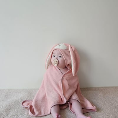 LEMONADE32｜(free) 2色小兔小熊連帽浴巾2