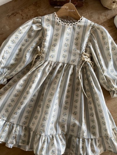 Anne Shirley14｜(1y-5y) 1色春日花卉滾邊洋裝11