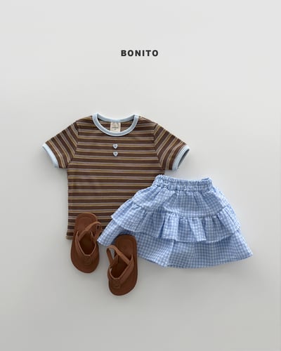 Bonito54｜(75cm-125cm) 4色多彩線紋層變上衣4