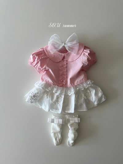 SO.U11｜(6m-4y) 蕾絲滾邊短版上衣3