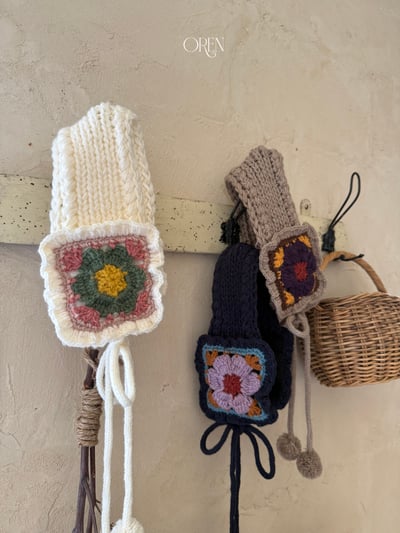 OREN27｜(free) 手工針織花卉耳罩8