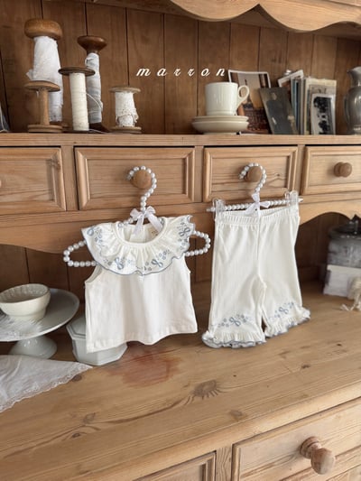 Marron27｜(1y-6y) 荷葉翻領花邊套裝4