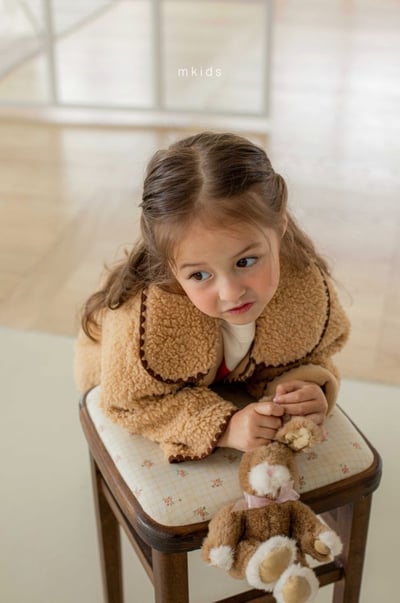 M-KIDS30｜(65-115cm) 2色滾邊縫線雙口袋刷毛外套10