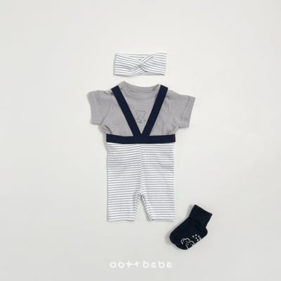 Oottbebe03｜(0m-12m)  背帶條紋打底褲5