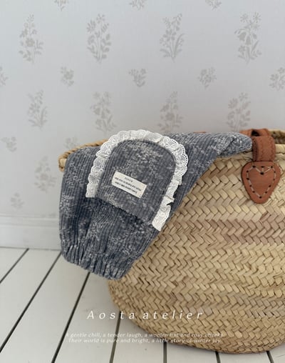 AOSTA49｜(6m-5y) 蕾絲花邊口袋碎花長褲5