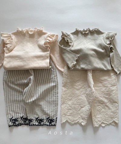 AOSTA28｜(6m-5y) 飛袖捲邊上衣23