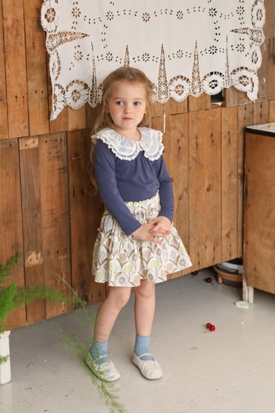 FLO42｜(75-140) 3色蕾絲翻領上衣5