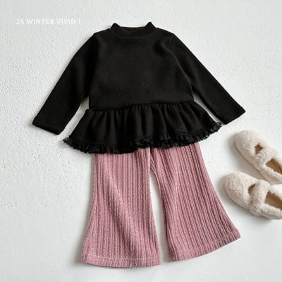 vivid22｜(78cm-125cm) 針織羅紋喇叭褲7