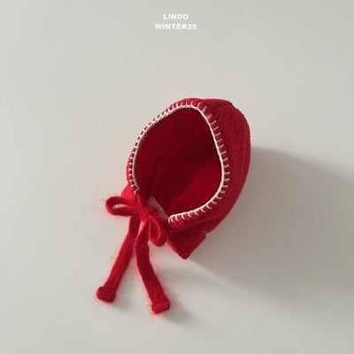 Lindo83｜(80cm-125cm) 滾線刷毛綁帶帽6