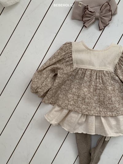 Bebe holic40｜(3m-18m) 春日碎花娃娃袖襯衫9