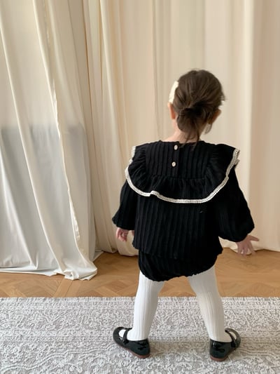 JE621｜(73cm-100cm) 麻花荷葉領套裝10