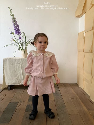 JE551｜(73-100cm) 蕾絲花邊領壓紋套裝17