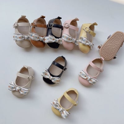 碎花蝴蝶結娃娃學布鞋10