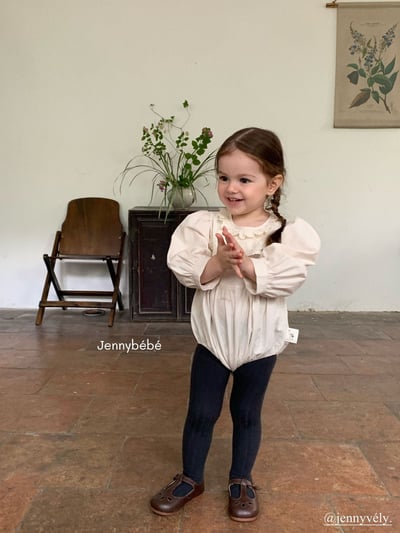 JE474｜(66-90cm) 蕾絲刺繡包屁衣15