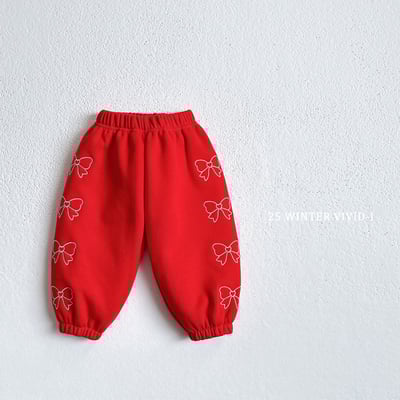 vivid19｜(78cm-125cm) 蝴蝶結印花休閒縮口褲5