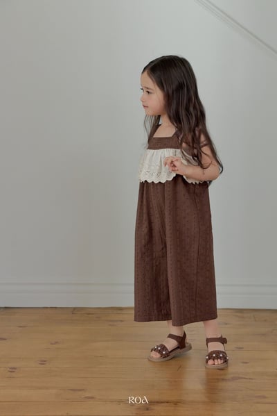 ROA13｜(6m-18m) 2色雕花蕾絲無袖連身褲4